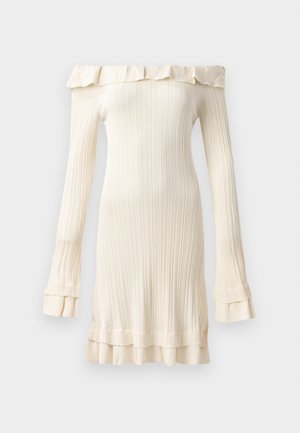 RIPPLE DRESS - Gebreide jurk - ecru