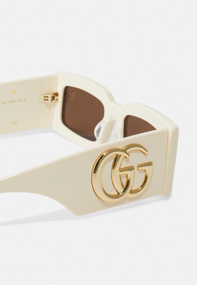 Gucci RECTANGULAR/SQUARED - Sunglasses - ivory brown  display picture 3