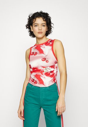RUCHED SIDE TANK CHERRY DOT PRINT - Top - red/pink/white