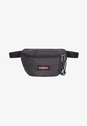 Kompaktowa czarna saszetka Eastpak z podwójnym zamkiem błyskawicznym, regulowanym paskiem i naszywką z logo z przodu.