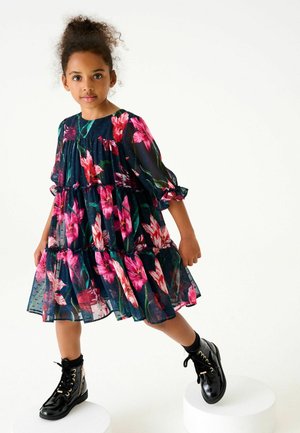 Baker by Ted Baker BAKER BY TED BAKER NAVY FLORAL TIERED DRESS - Rochie de zi - navy