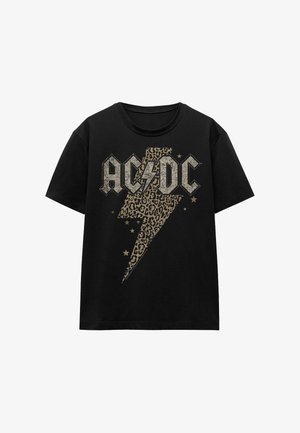 AC/DC, LEOPARD BOLT - Print T-shirt - black