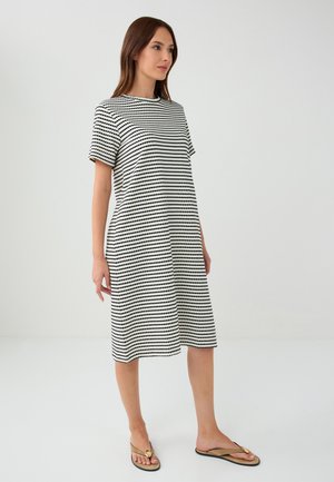 REGULAR FIT CREW NECK  - Strickkleid - black