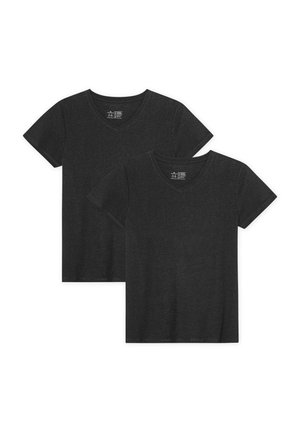 V-NECK 2-PACK - T-shirt - bas - jet black