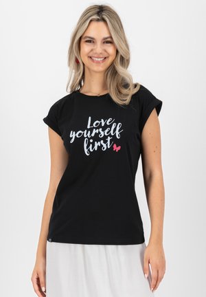 alife & kickin ENIDAK P - KURZARM - T-Shirt print - black