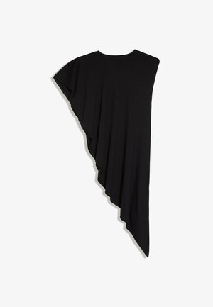 Bershka, ASYMMETRIC LONG - T-SHIRT - T-shirts print - black