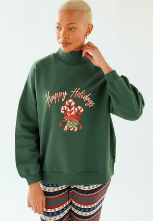 GREEN HAPPY HOLIDAYS - Felpa - green