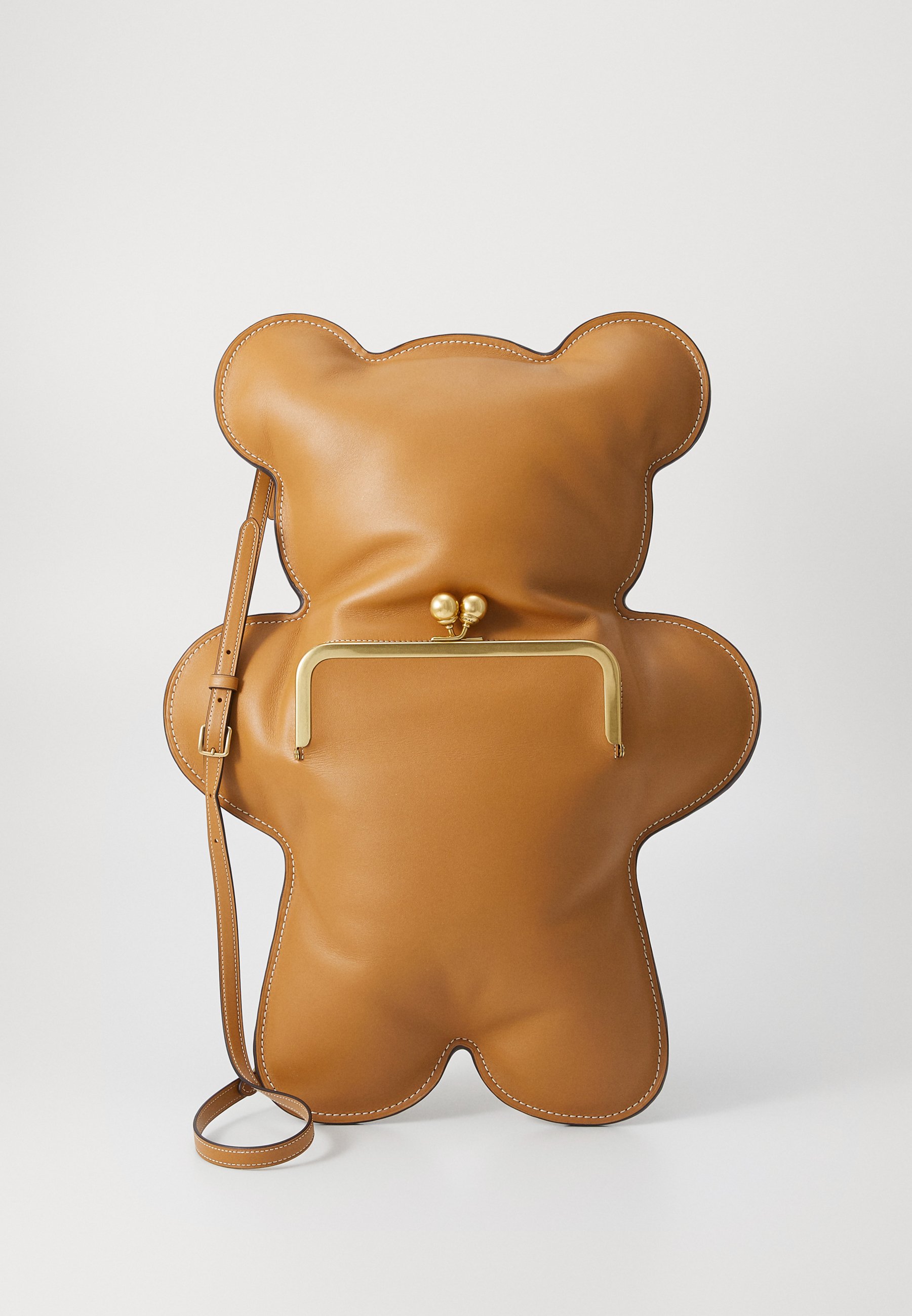 COACH GLOVETANNED BEAR KISSLOCK FRAME BAG - Handbag - honey brown