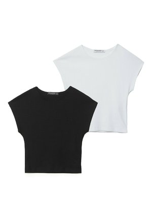 Stradivarius PACK OF 2 FITTED  - T-Shirt basic - white