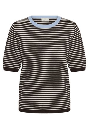 Kaffe, KALIZZA NARROW STRIPED PULLOVER - Majica kratkih rukava s printom - coffe bean turtledove-blue fog