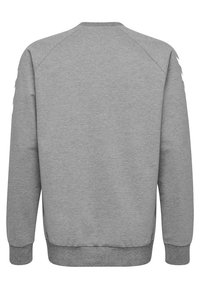 Felpa grigia con collo a girocollo a coste e polsini a coste. Presenta una texture liscia e morbida e maniche raglan per un miglior movimento.