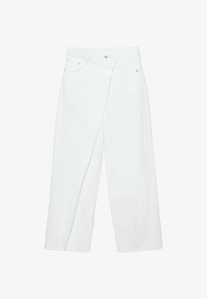 PULL&BEAR, WITH CROSSOVER WAIST - BAGGY JEANS - Džínsy baggy - white