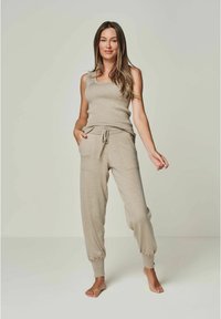YOU LOOK PERFECT MERINO WOOL LOUNGEWEAR SET 3 PIECES - Nachtwäsche Set - taupe