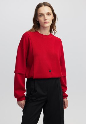 WITH BUTTON ACCESSORIES - Pullover - red