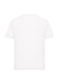 White cotton t-shirt, short sleeves, crew neck, plain design, soft texture, no visible logos or patterns, straight hem.