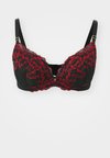 SEXY PLANET PADDED PLUNGE - Push-up bra - black/red