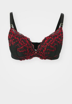 SEXY PLANET PADDED PLUNGE - Push-up BH - black/red