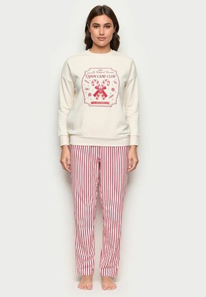 SET - Nattøj sæt - almond red with print