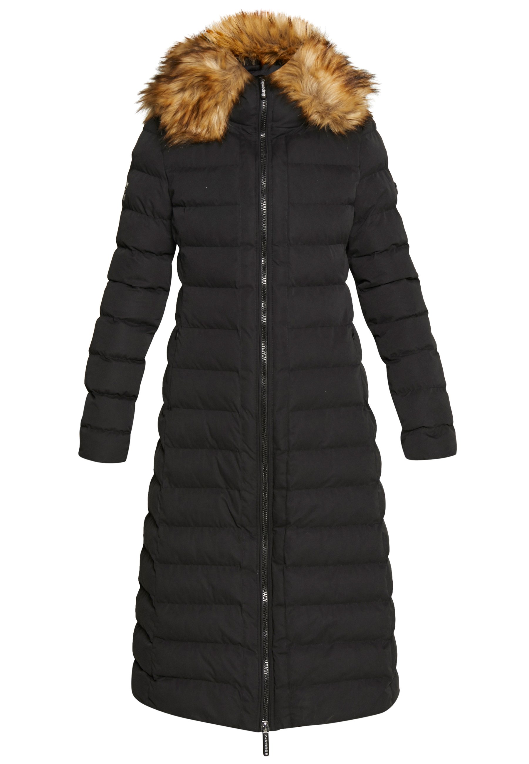 superdry arctic long puffer coat black