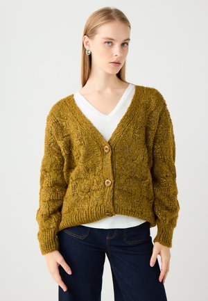 V-NECK LOOSE FIT  - Strickjacke - green