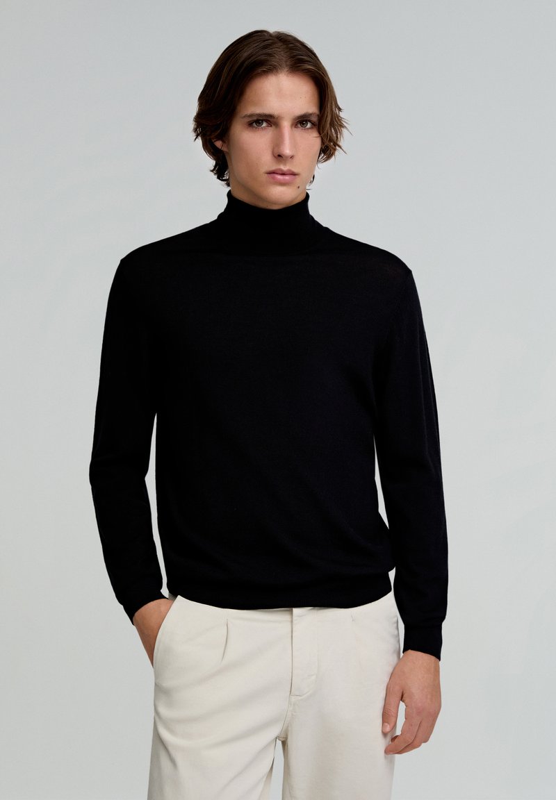 Scalpers CLASSIC ROLL NECK - Strickpullover - black