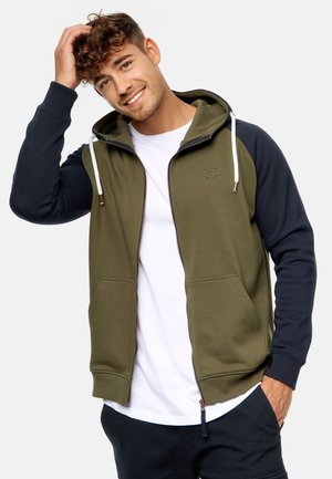 INPULKO - Zip-up sweatshirt - army