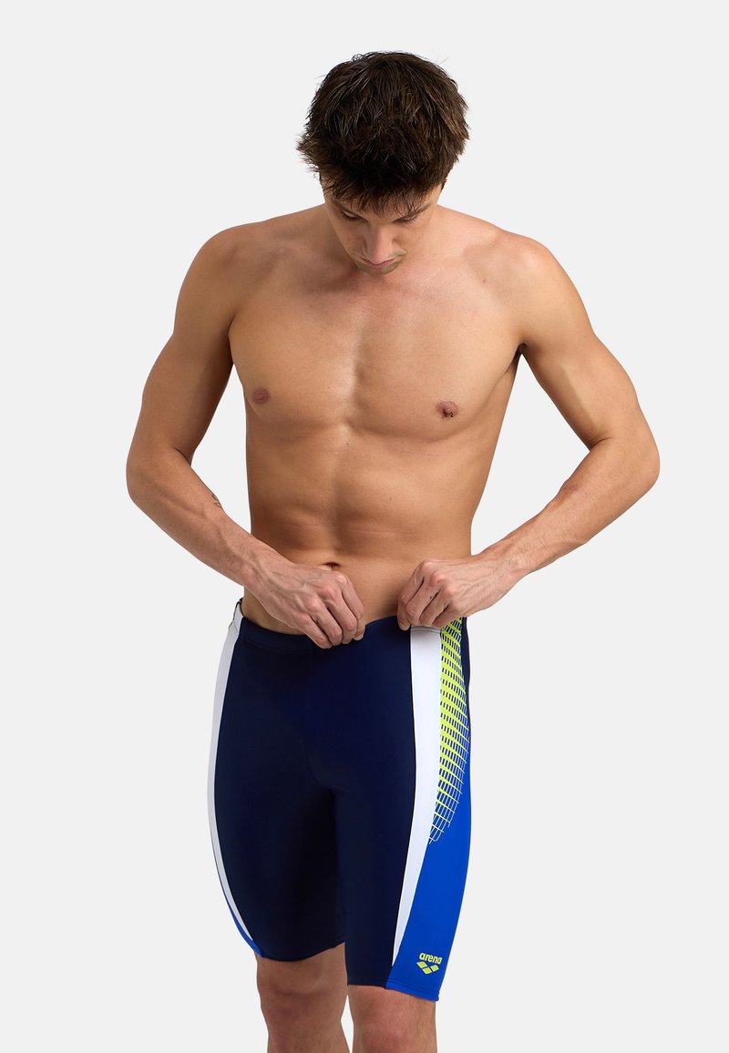 Arena FEEL THREEFOLD JAMMER BAD Swimming trunks navy neon blue