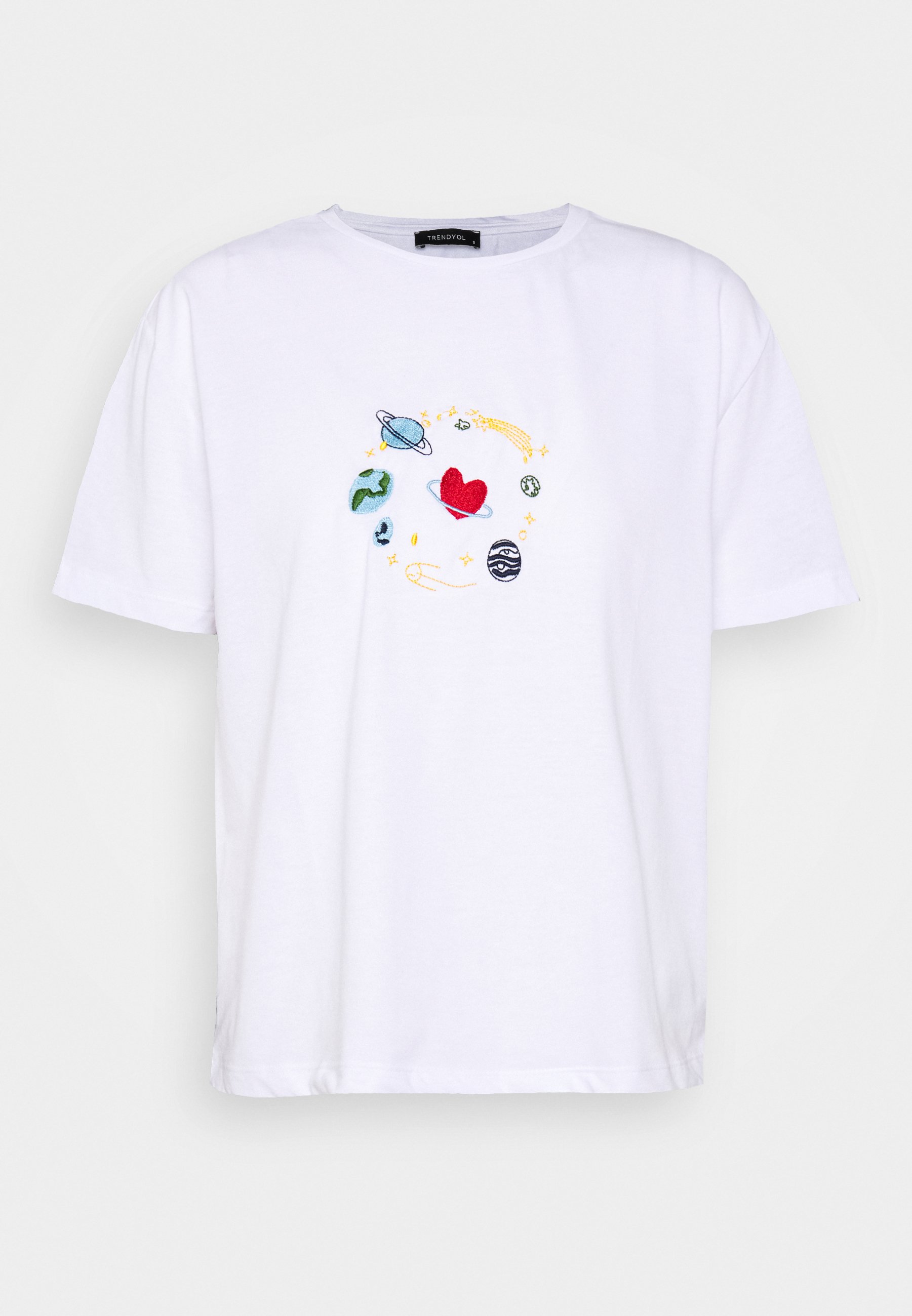 Trendyol BEYAZ T shirt print white Zalando.nl Trendyol BEYAZ Jeansshort white Zalando.nl