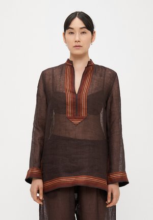 STRIPED TUNIC - Strand accessories - dark mocha