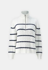 HALF ZIP - Džemper - cloud dancer/navy