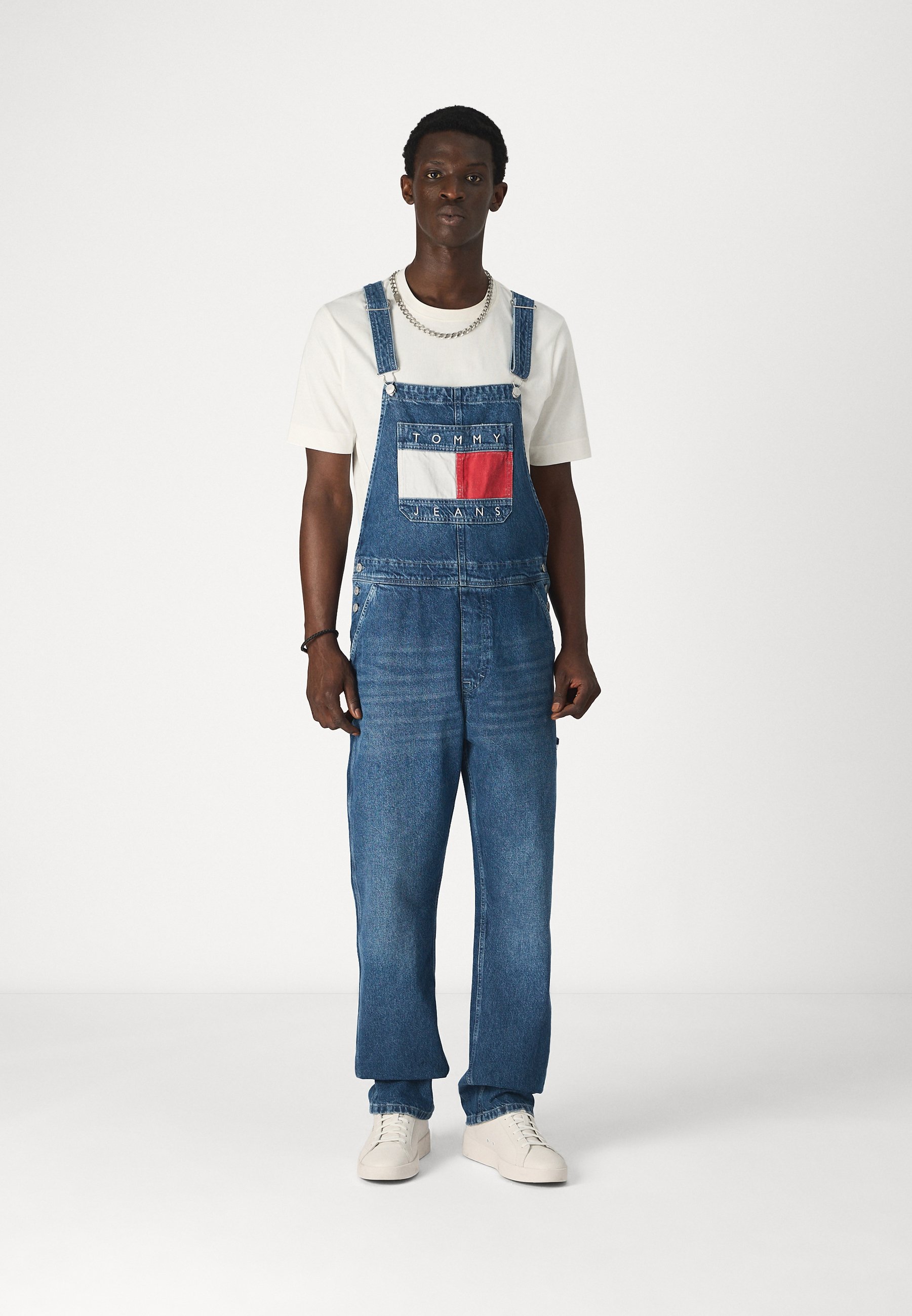 Tommy Jeans RYAN REGULAR FIT DUNGAREE - Denim Dungarees - denim 