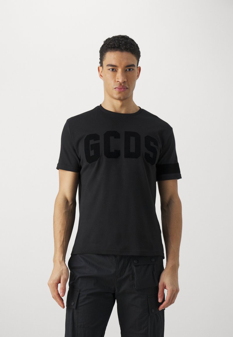 GCDS T-shirt bambino manica corta con logo nero main image 1