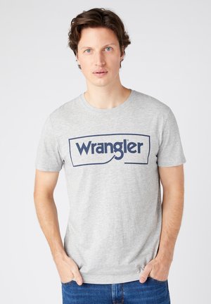 FRAME LOGO TEE - T-shirt print - mid grey mel