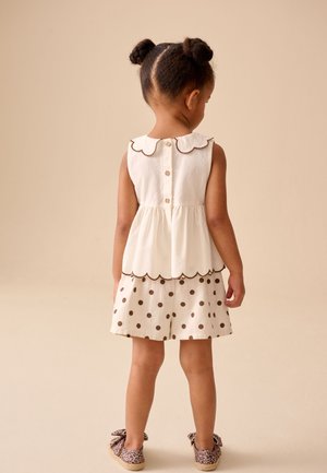 Next, REGULAR FIT - Short - ecru chocolate brown spot