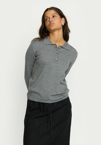 Soft Rebels Piké - medium grey melange