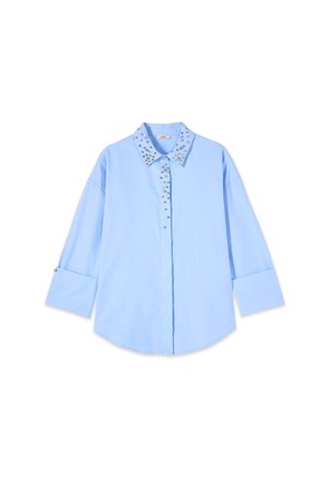 Oltre, CAMICIA CON CASTONI CRYSTAL - Blusa - azzurro