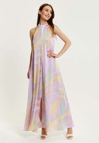 Liquorish ABSTRACT PRINT WITH A HIGH NECK  - Maxi dress - lilac