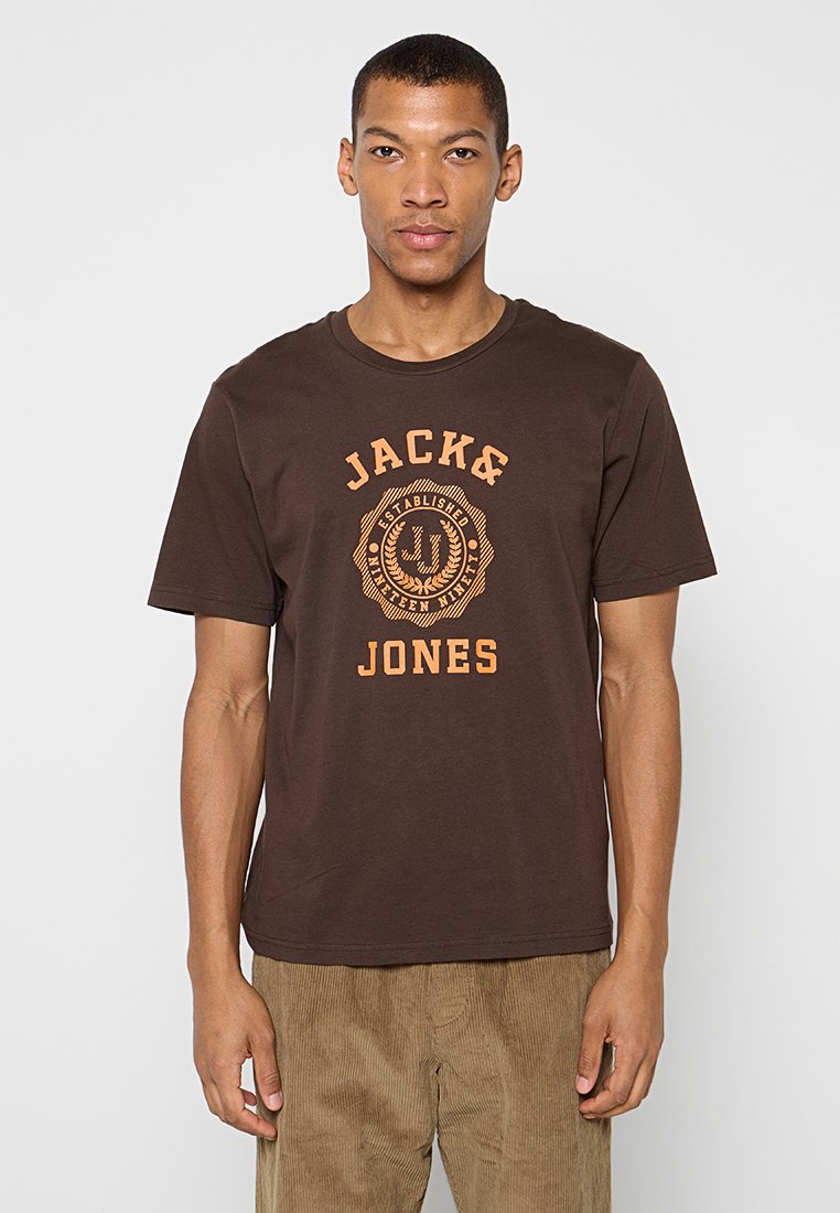 jack & jones T-shirt print donkerbruin