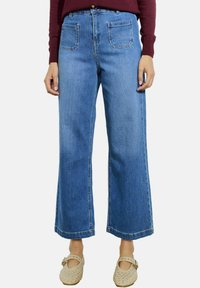 PATCH POCKETS  - Bootcut jeans - medium blue