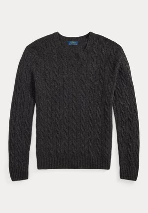 Polo Ralph Lauren, CABLE-KNIT WOOL-CASHMERE SWEATER - Svetrík - dark granite heather