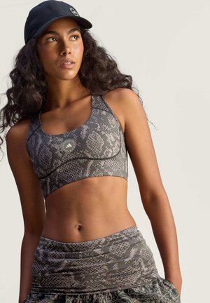 POWER IMPACT PRINTED - Medium support sports bra - charcoal/black