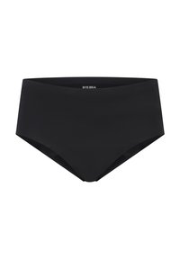 Mutande nere con vita alta realizzate in tessuto morbido, caratterizzate da un design senza cuciture, una cintura larga e cuciture minime per il massimo comfort.