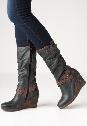 Stivali con la zeppa - dark grey