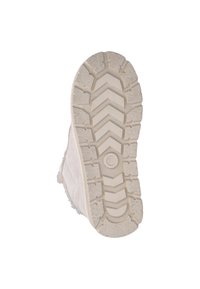 Lichtbeige schoenzool met gestructureerd rubber, voorzien van een ruitpatroon voor grip, met het reliëfmaat "37" en gladde randen.