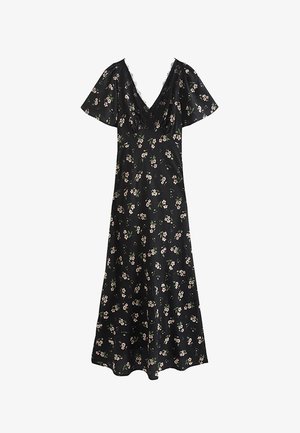 New Look, FLORAL FLUTTER SLEEVE MIDI DRESS - Day dress - black pattern