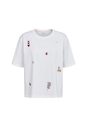 Nümph, NUTENIA BOXY T-SHIRT- GOTS - Majica kratkih rukava s printom - bright white