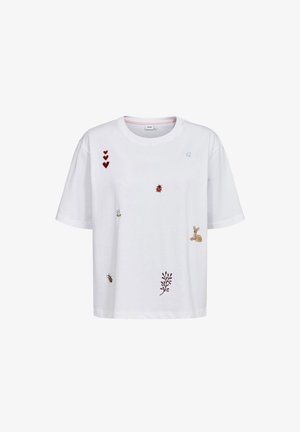 Nümph, NUTENIA BOXY T-SHIRT- GOTS - Majica kratkih rukava s printom - bright white
