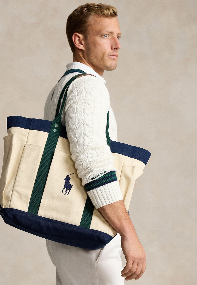 Polo Ralph Lauren WIMBLEDON CANVAS UTILITY TOTE Cabas cream/écru ZALANDO.FR