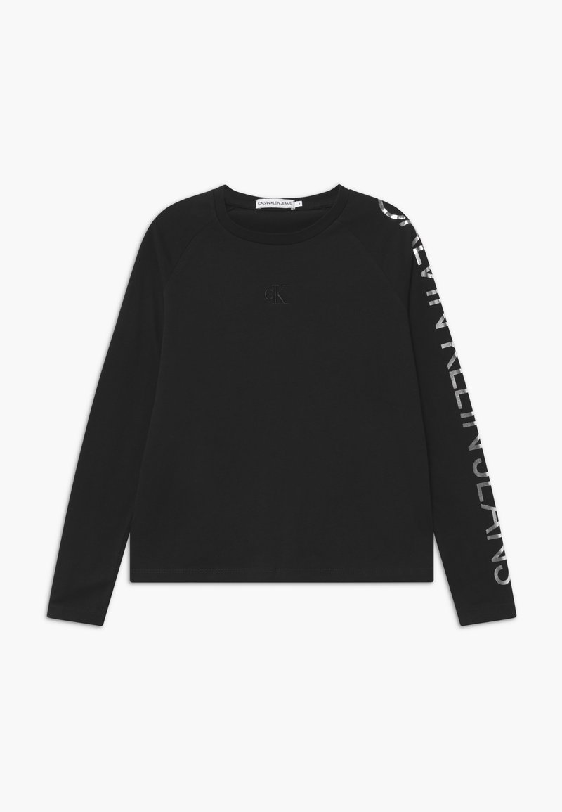 Calvin Klein Jeans FOIL LOGO BOXY - Top s dlouhým rukávem - black