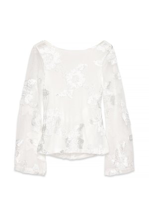 NA-KD PATTERN LONG SLEEVE - Bluse - white